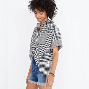 Madewell Black and White Gingham Button-Down Shirt